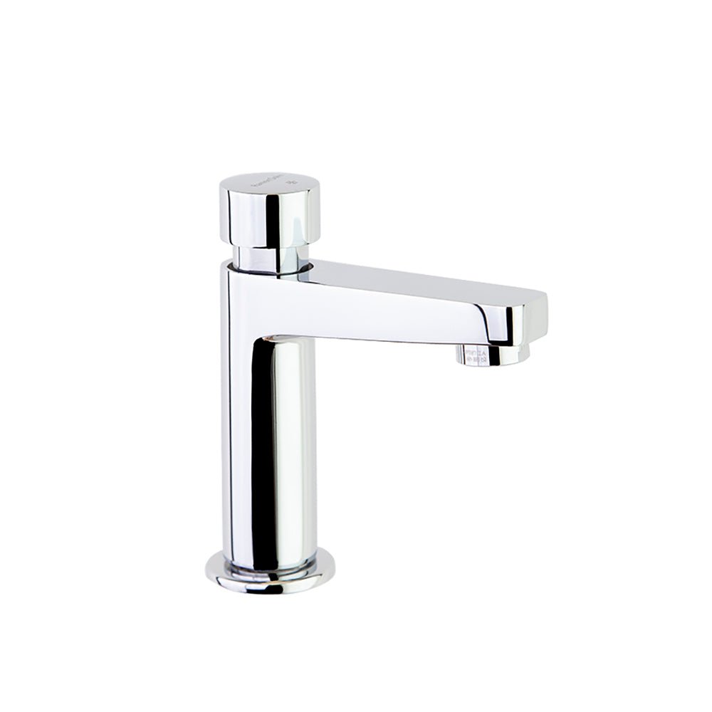 Ramon Soler - Solestop, lavabo recto temporizado de un agua con regulación de caudal, cromo - BricoandPool