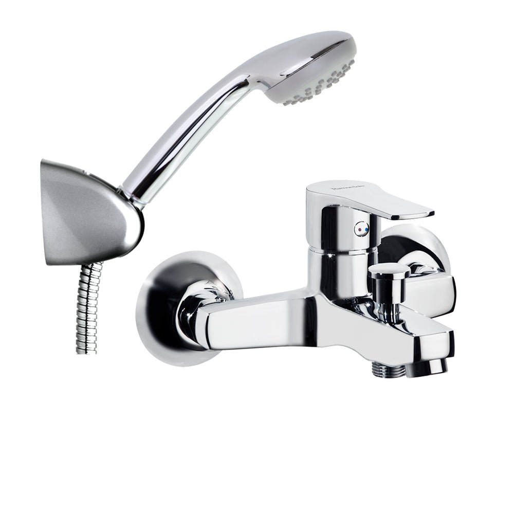 Ramon Soler - Titanium, conjunto monomando de baño - ducha con equipo de ducha, cromo - BricoandPool