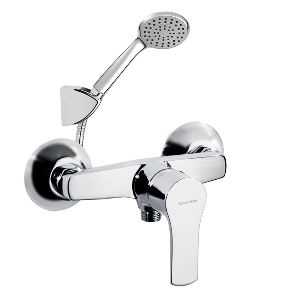 Ramon Soler - Titanium, conjunto monomando de ducha con equipo de ducha, cromo - BricoandPool