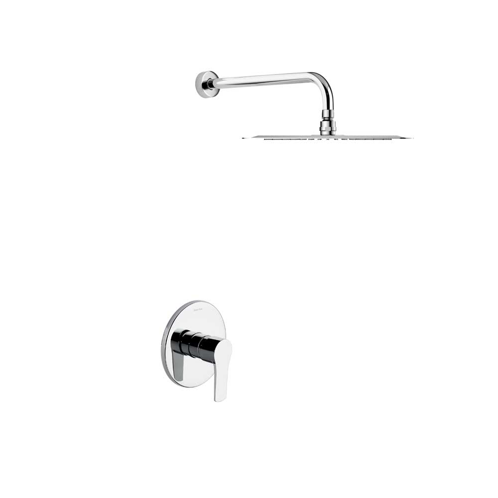 Ramon Soler - Titanium, conjunto monomando empotrado metálico 1 vía con rociador Ø240mm, cromo - BricoandPool