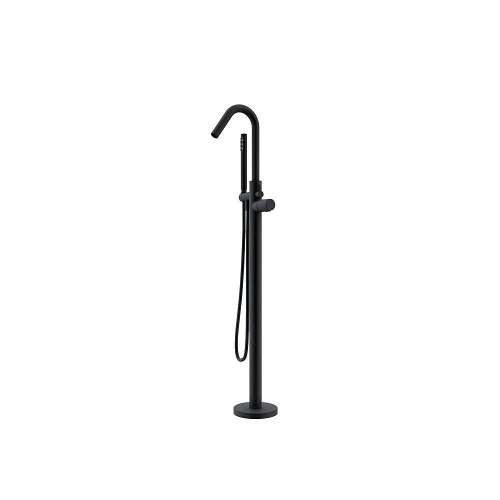 Ramon Soler - Tzar, columna monomando para bañera con equipo de ducha, negro mate - BricoandPool