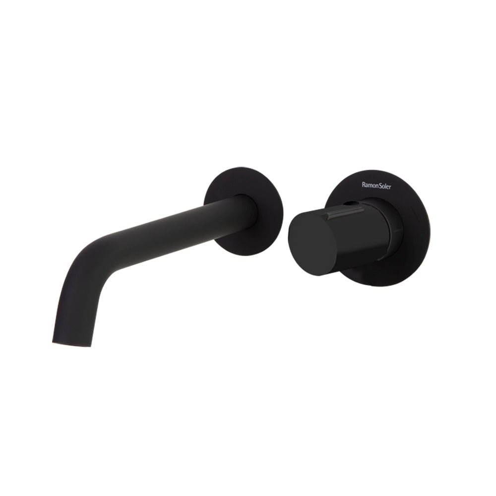 Ramon Soler - Tzar, monomando de lavabo empotrado mural, negro mate - BricoandPool