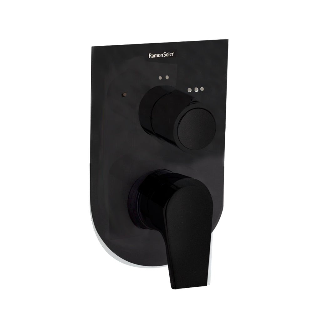 Ramon Soler - Urban Chic, ducha empotrada de pared 3 vías S2, negro mate - BricoandPool
