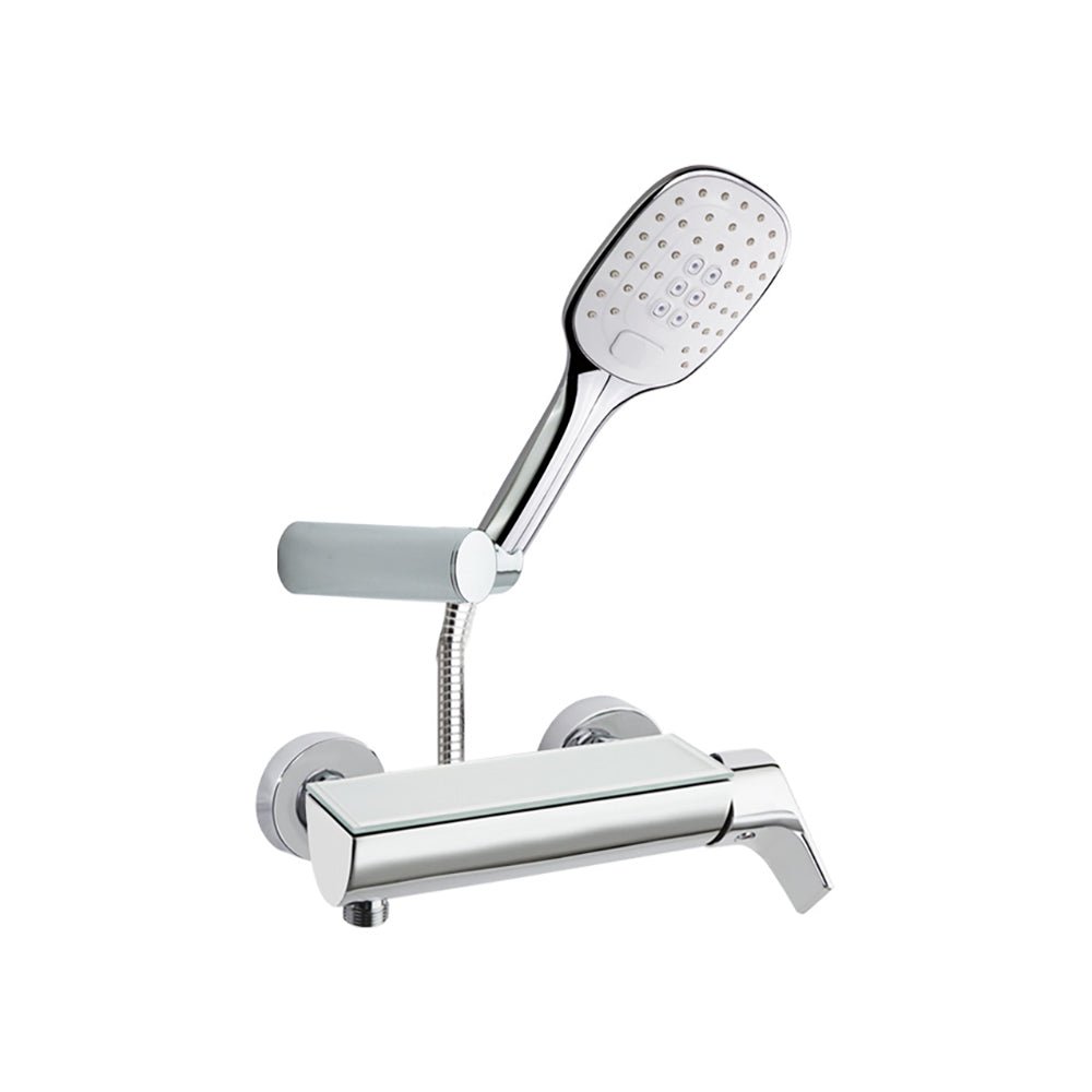 Ramon Soler - Urban Chic, monomando de ducha con repisa y equipo de ducha, cromo - BricoandPool