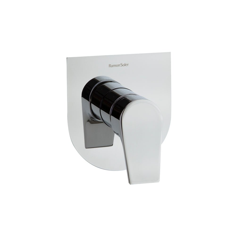 Ramon Soler - Urban Chic, monomando de ducha empotrado 1 vía con placa metálica ultraslim, cromo - BricoandPool