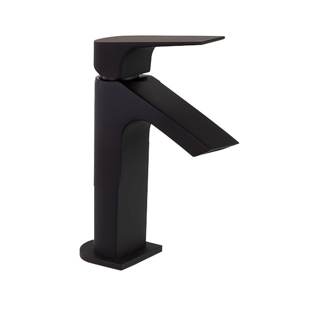 Ramon Soler - Urban Chic, monomando de lavabo salida en cascada caudal limitado, negro mate - BricoandPool