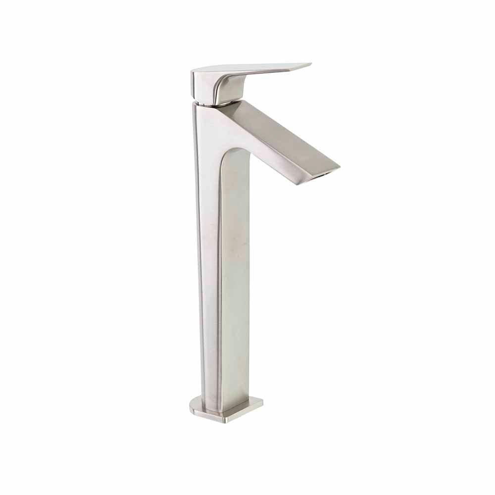 Ramon Soler - Urban Chic, monomando de lavabo XL salida en cascada, caudal limitado, níquel cepillado - BricoandPool