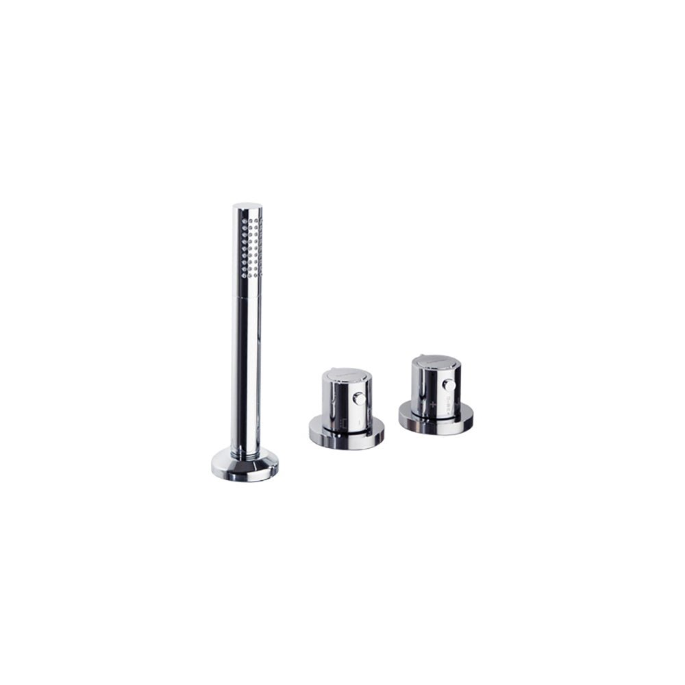Ramon Soler - Urban Chic, termostático de repisa para bañera con inversor integrado y equipo de ducha metálico, cromo. - BricoandPool