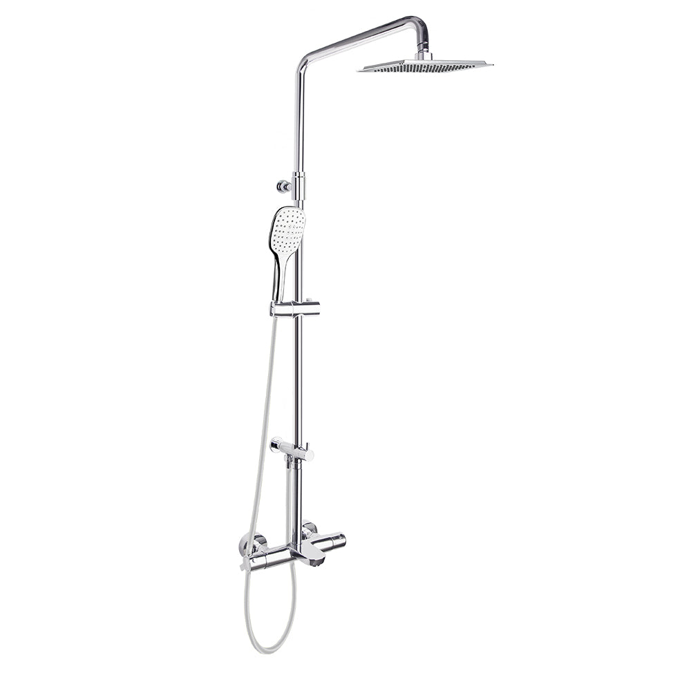 Ramon Soler - Colonna bagno-doccia telescopica Blautherm termostatica con soffione quadrato 300 mm cromo