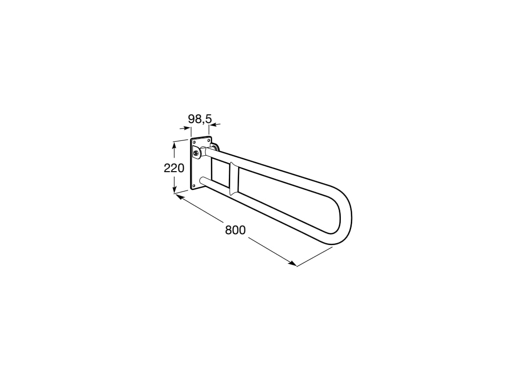 Roca - Asa de baño abatible Access Pro antibacteriana 800 mm Blanco A816986009 - BricoandPool