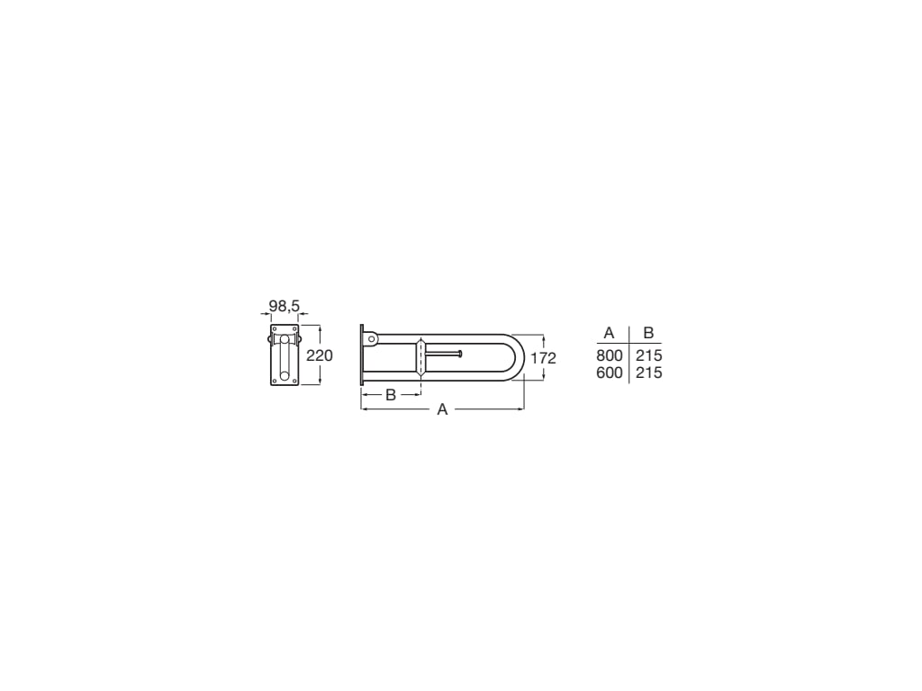 Roca - Asa de baño abatible con portarrollo Access Comfort 800 mm Blanco A816916009 - BricoandPool