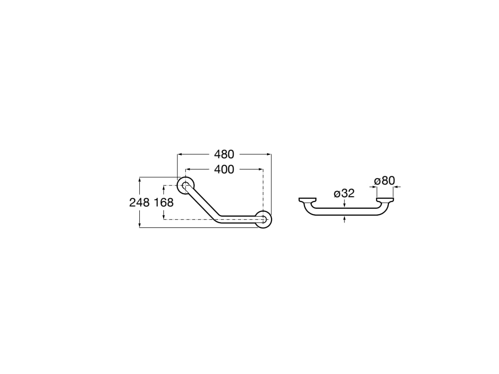 Roca - Asa de baño angular 135º con jabonera acabado Blanco Access Comfort A816905009 - BricoandPool