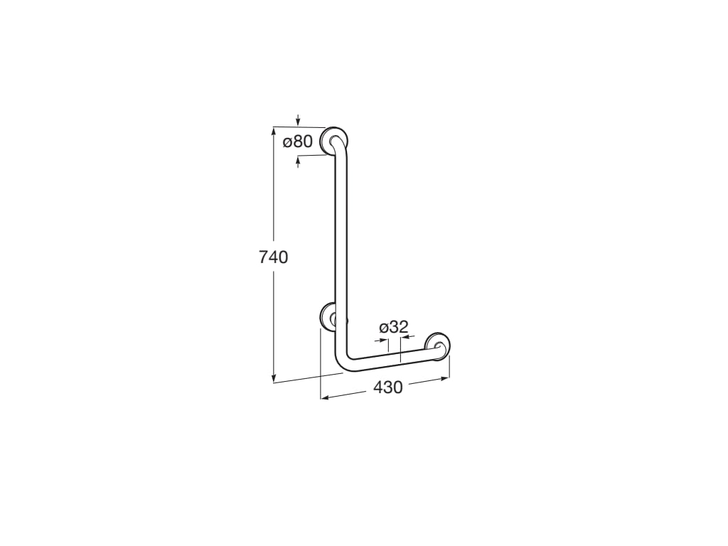 Roca - Asa de baño angular 90º Access Comfort Blanco Izq A816906009 - BricoandPool