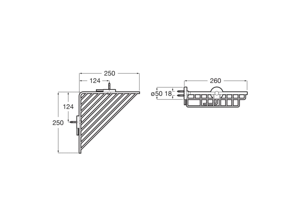 Roca - Contenedor rinconera de rejilla Compas 250 mm A817697C00 - BricoandPool