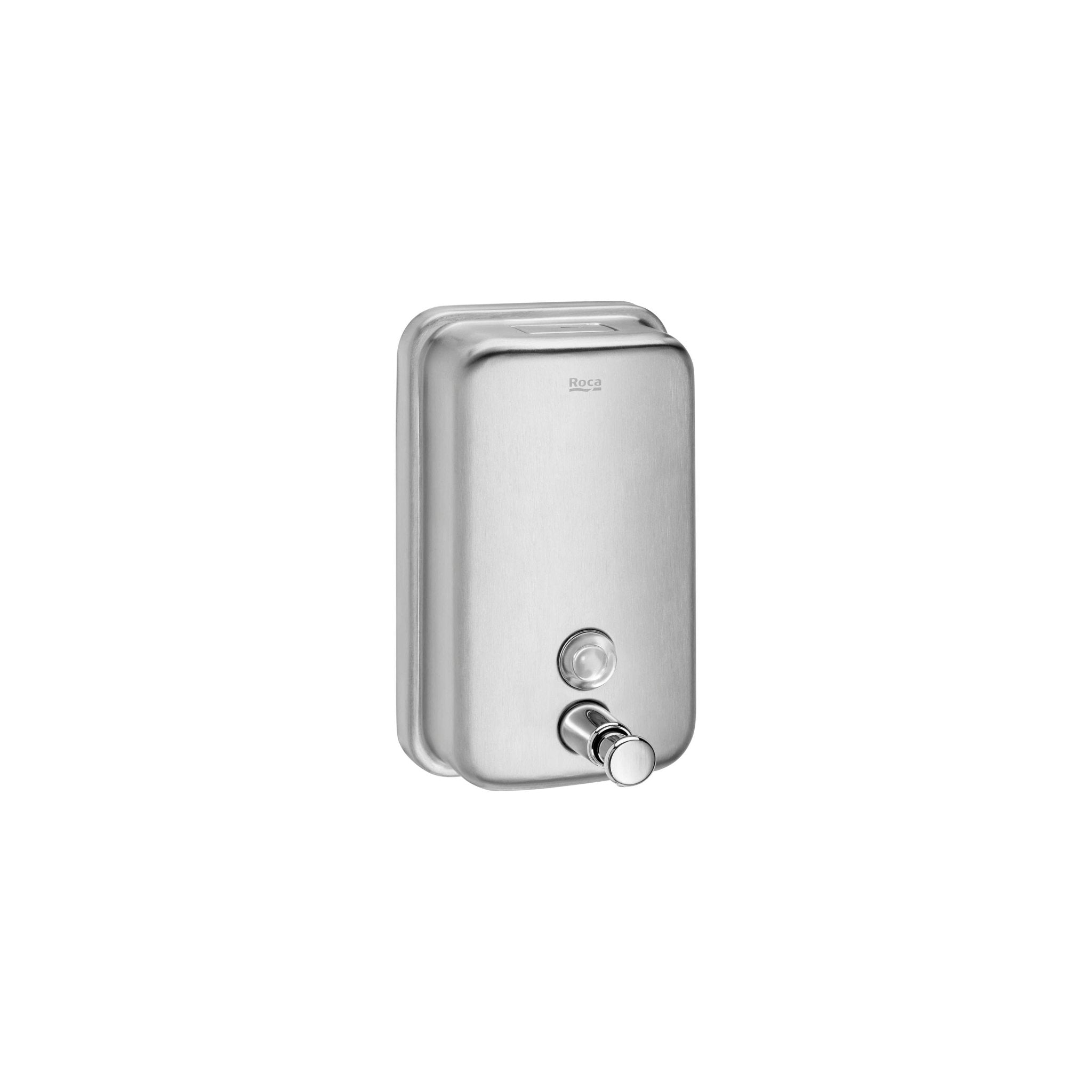 Roca - Dispensador de jabón líquido con pulsador (800 ml) Public Satinado A817404002 - BricoandPool