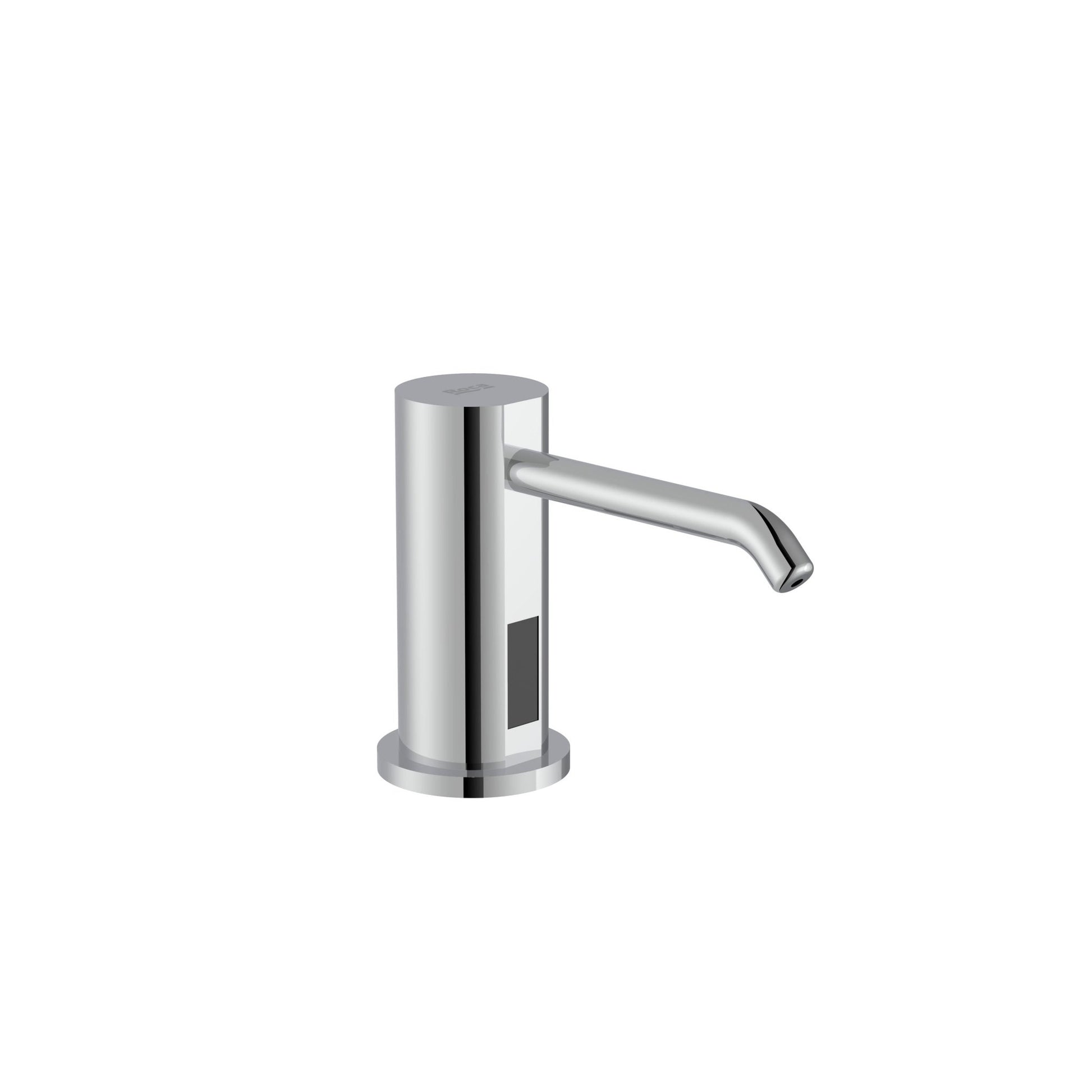 Roca - Dispensador de jabón o gel hidroalcóholico con sensor, de repisa Ona Cromado A818014C00. Alimentación con conexión a la r - BricoandPool