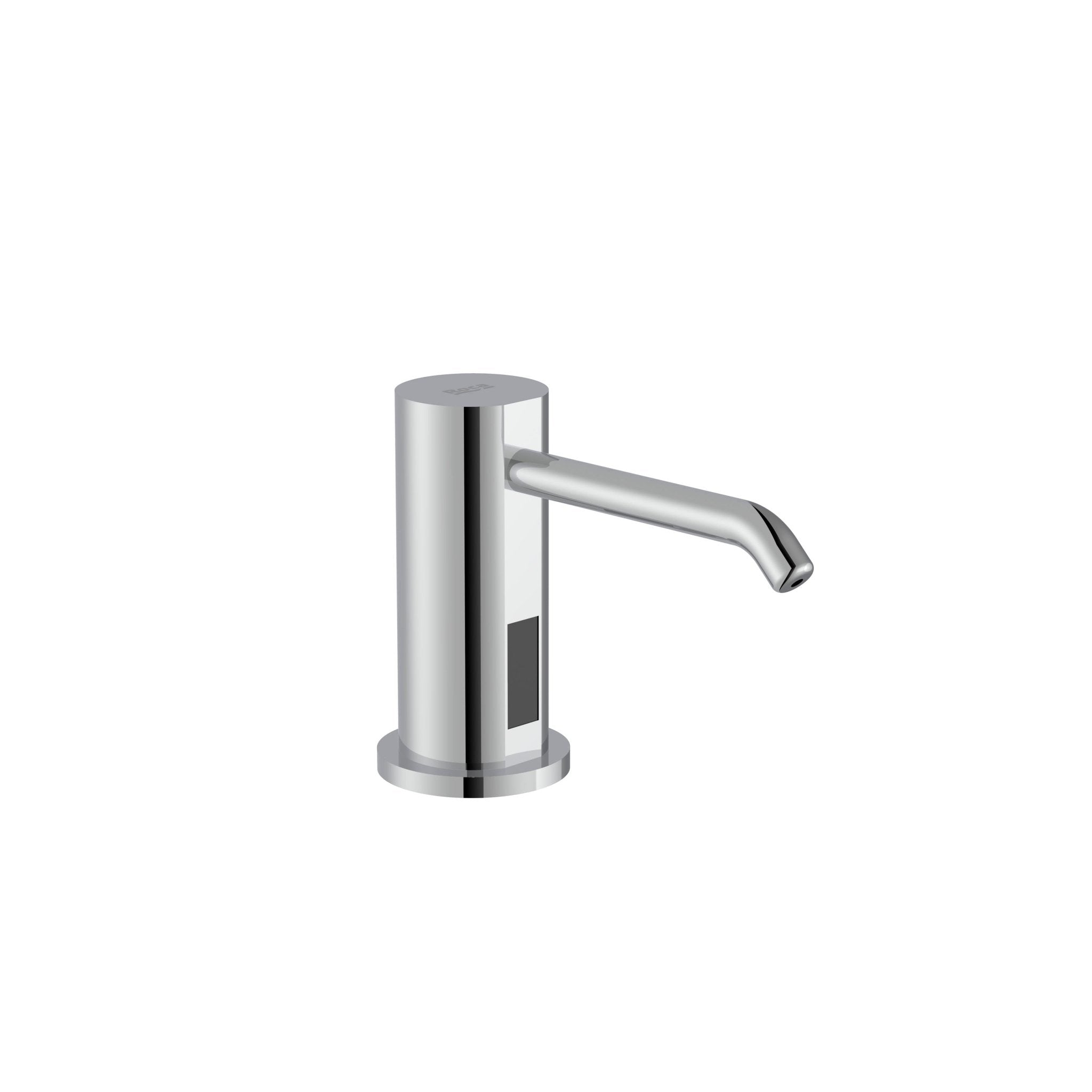 Roca - Dispensador de jabón o gel hidroalcóholico con sensor, de repisa Ona Cromado A818014C00. Alimentación con conexión a la r - BricoandPool