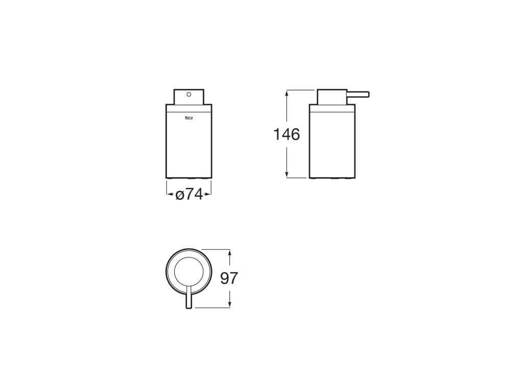 Roca - Dosificador de encimera Hotels Round Negro Mate A817589C40 - BricoandPool