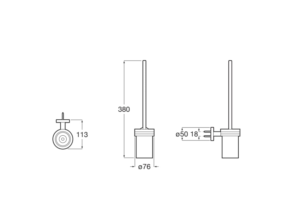 Roca - Escobillero de pared Compas Cromado A817690C00 - BricoandPool