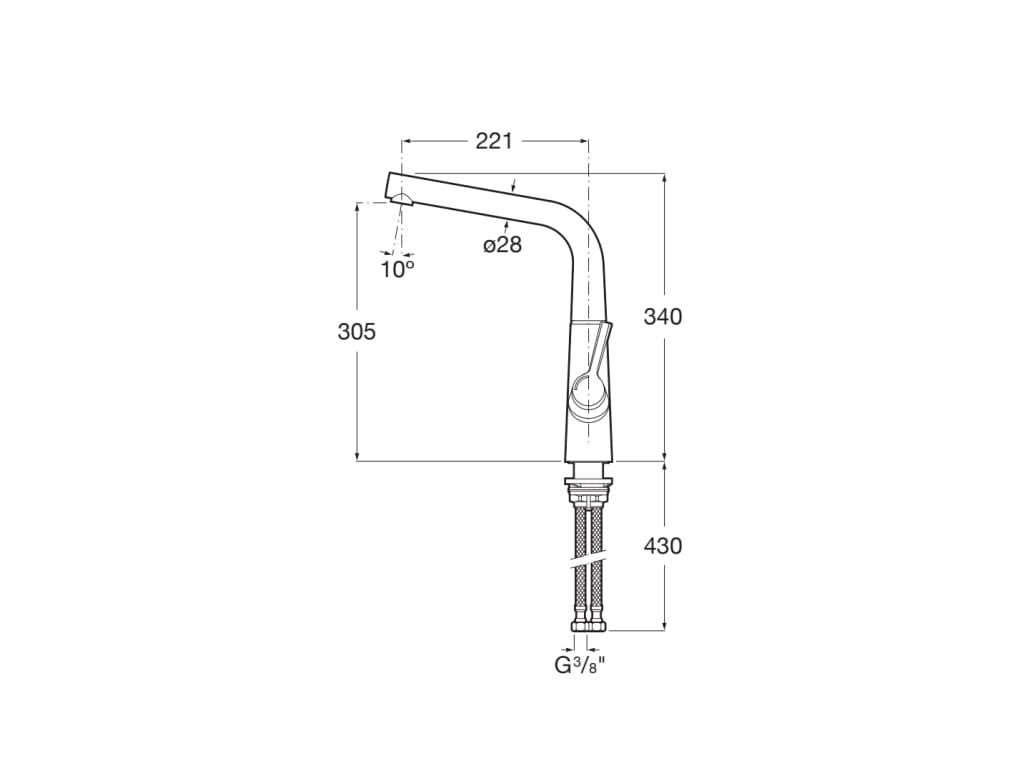 Roca - Grifo cocina monomando caño giratorio Syra A5A832AC00 - BricoandPool