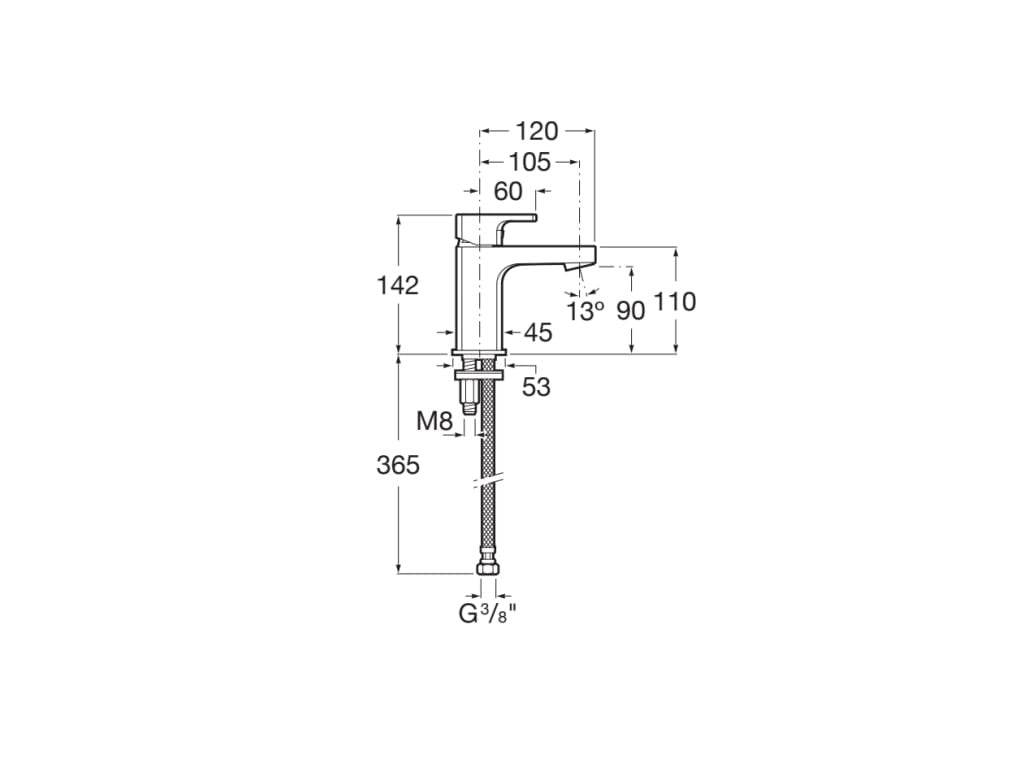 Roca - Grifo compacto lavabo L90 con desagüe click - clack y cuerpo liso A5A3B01C00 - BricoandPool