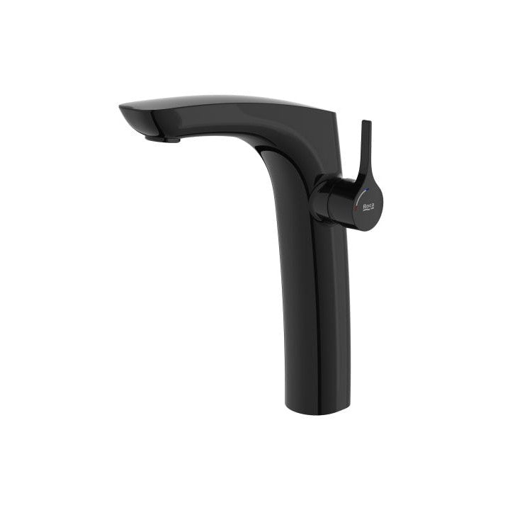 Roca - Grifo de lavabo monomando negro titanio Insignia con caño alto y cuerpo liso A5A3C3ACN0 - BricoandPool
