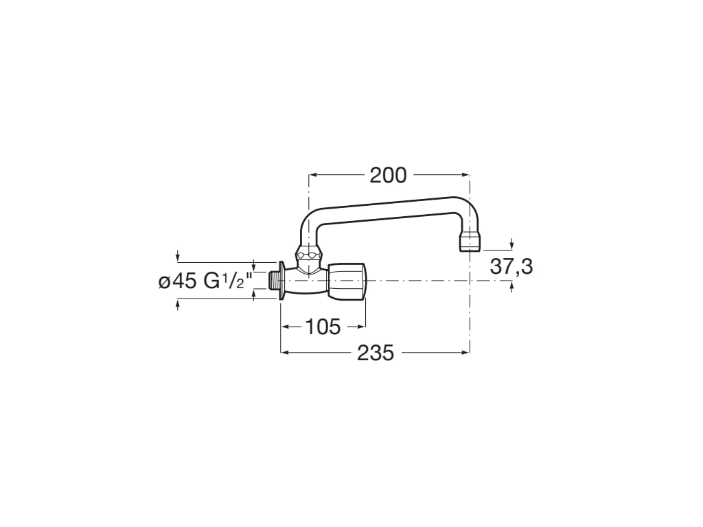 Roca - Grifo de pared para fregadero con caño superior giratorio Brava A5A858EC00 - BricoandPool