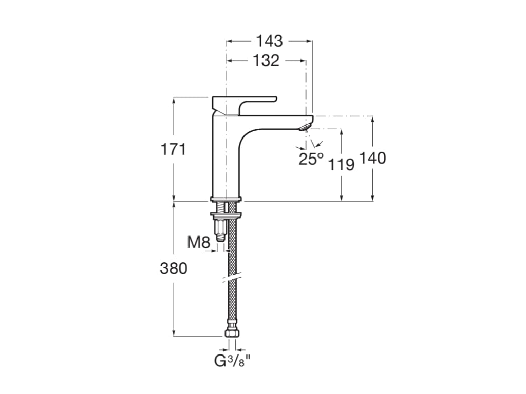Roca - Grifo para lavabo con caño mezzo y cuerpo liso Cromado L20 A5A3B09C00 - BricoandPool