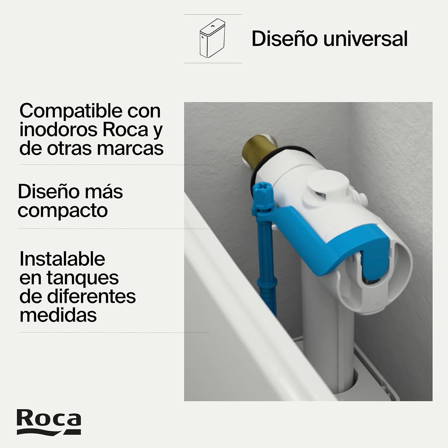 Roca - Mecanismo de alimentación lateral compacto A822504300 - BricoandPool