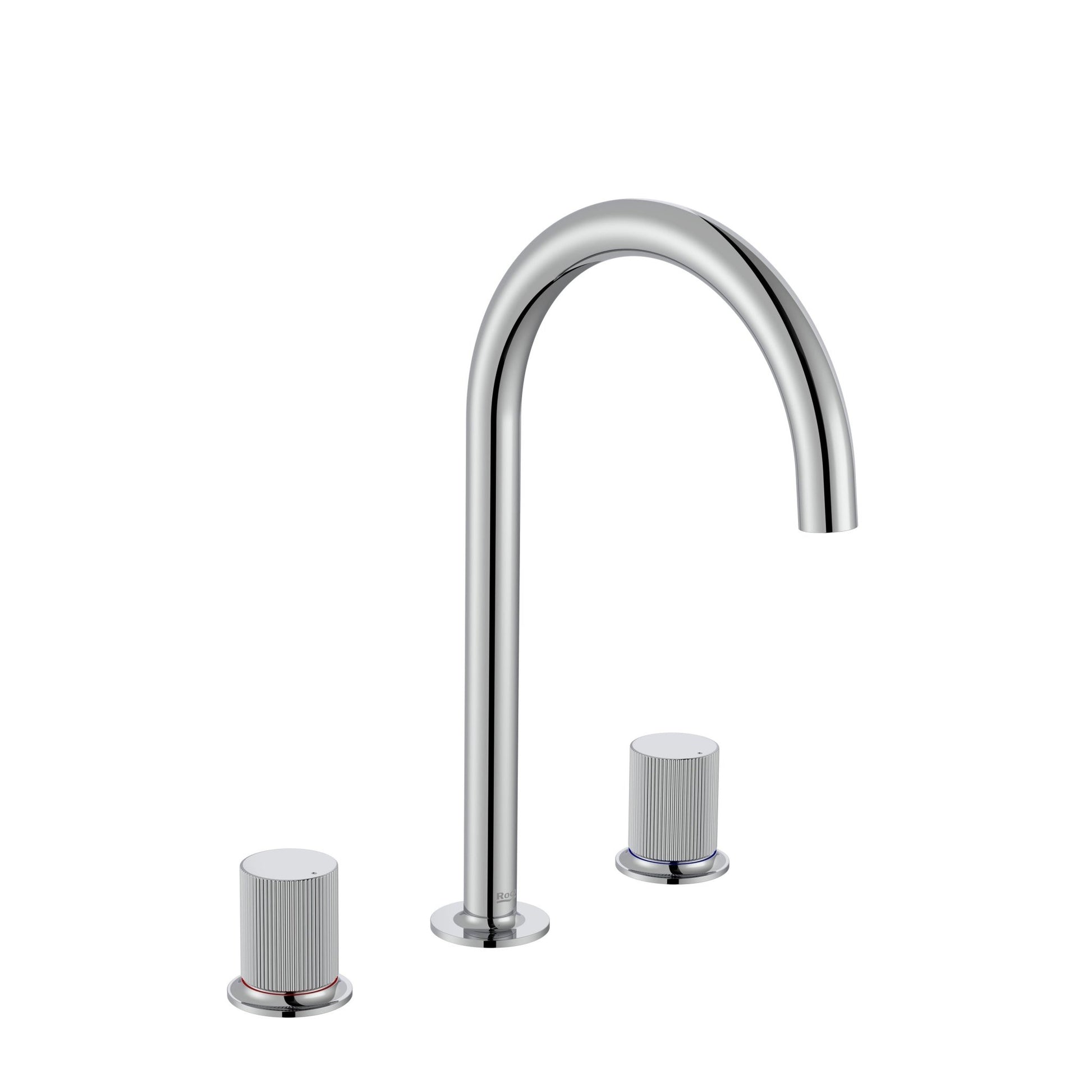 Roca - Mezclador bimando para lavabo con manetas de repisa Stripes Cromado, Nu A5A3E3FC00 - BricoandPool