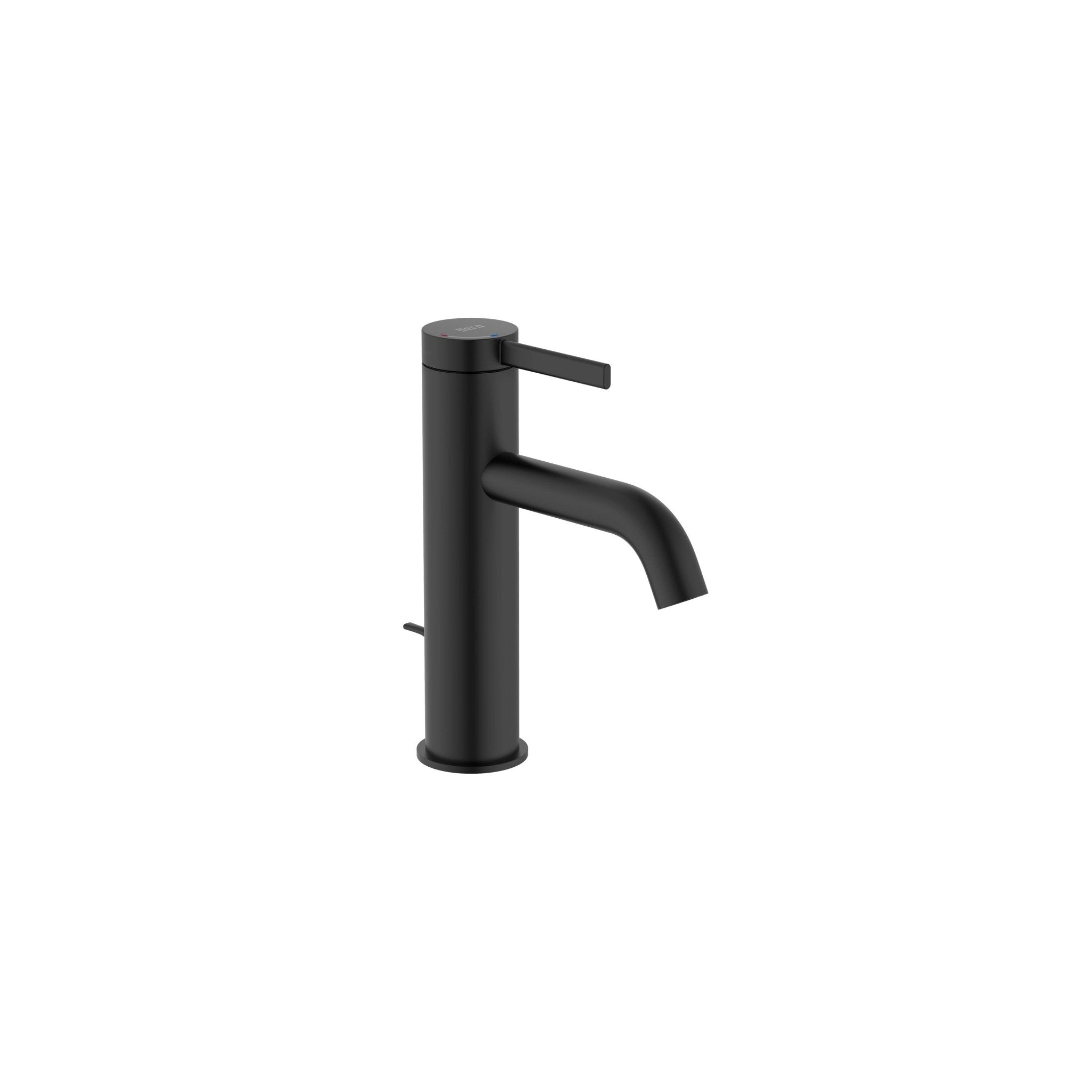 Roca - Mezclador monomando para lavabo con desagüe click - clack y cuerpo liso Ona, Negro Mate A5A3A9ENB0 - BricoandPool