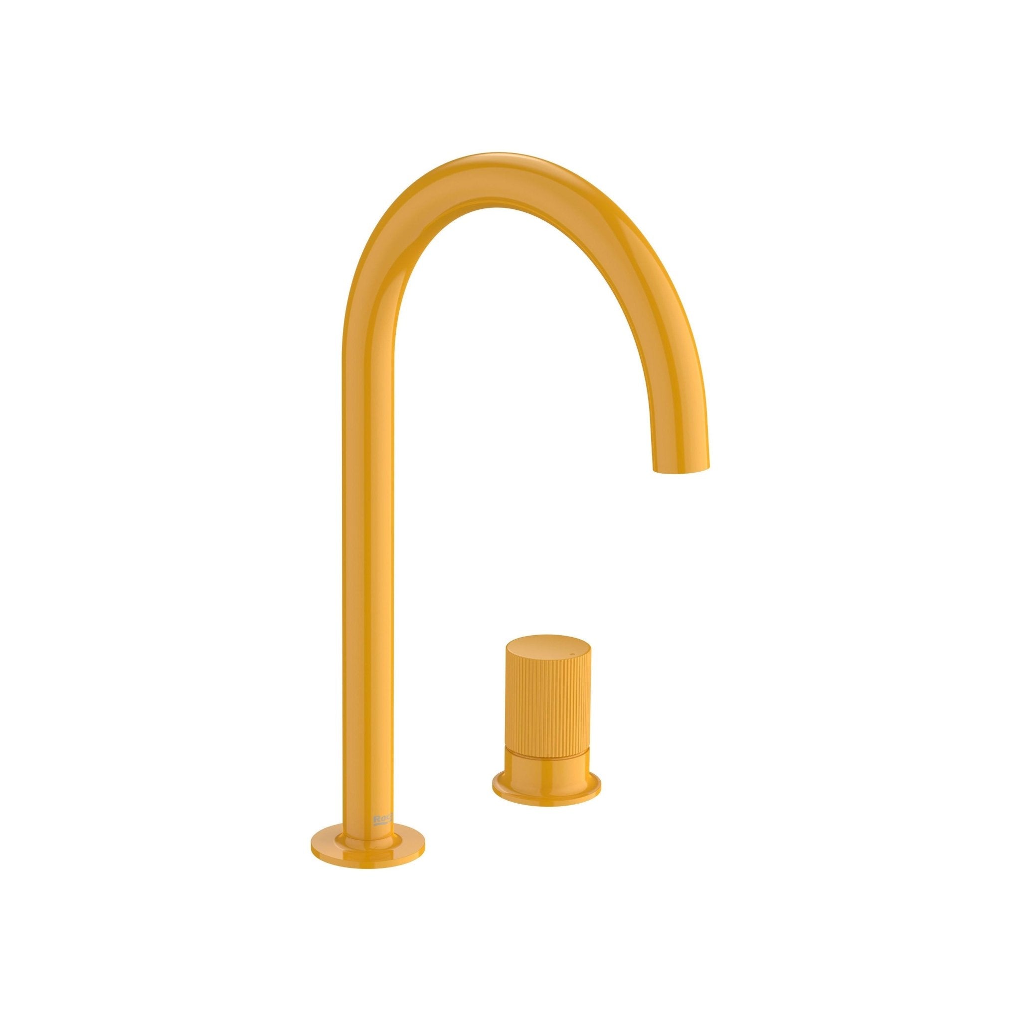 Roca - Mezclador monomando para lavabo con maneta de repisa Stripes Amarillo Miel, Nu. - BricoandPool