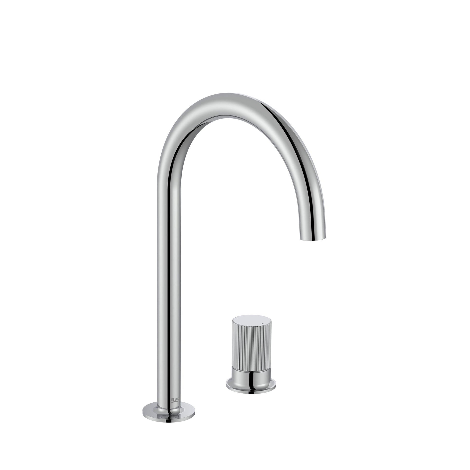 Roca - Mezclador monomando para lavabo con maneta de repisa Stripes Cromado, Nu. - BricoandPool