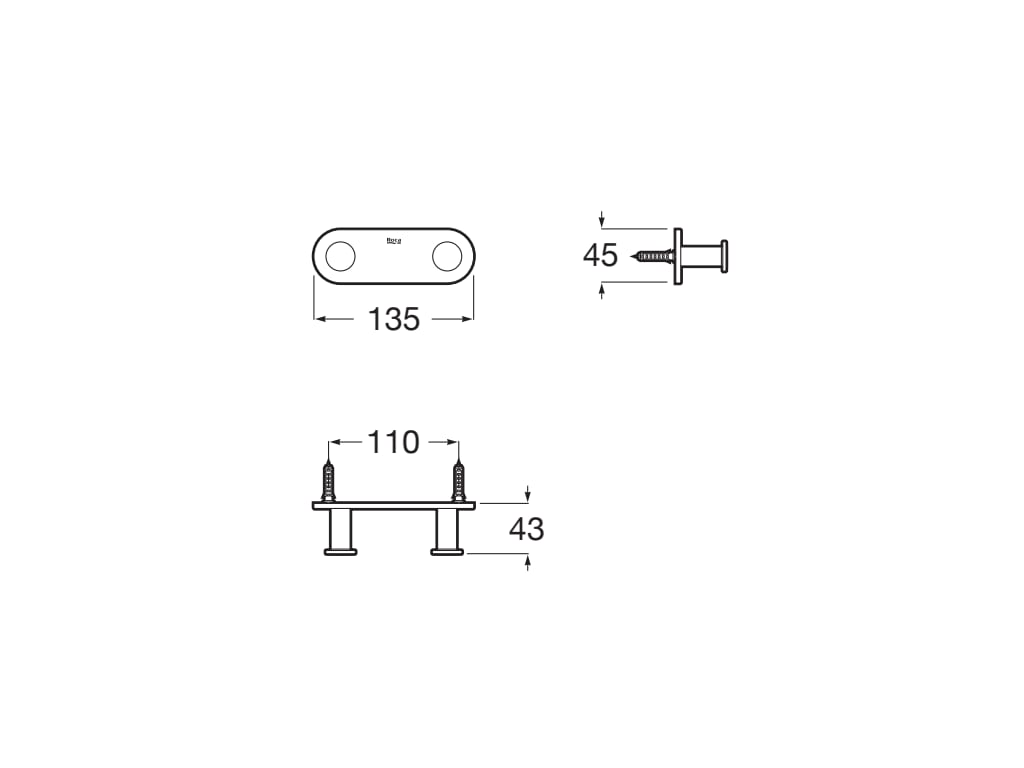 Roca - Percha doble Hotels Round Cromado A817571C00 - BricoandPool