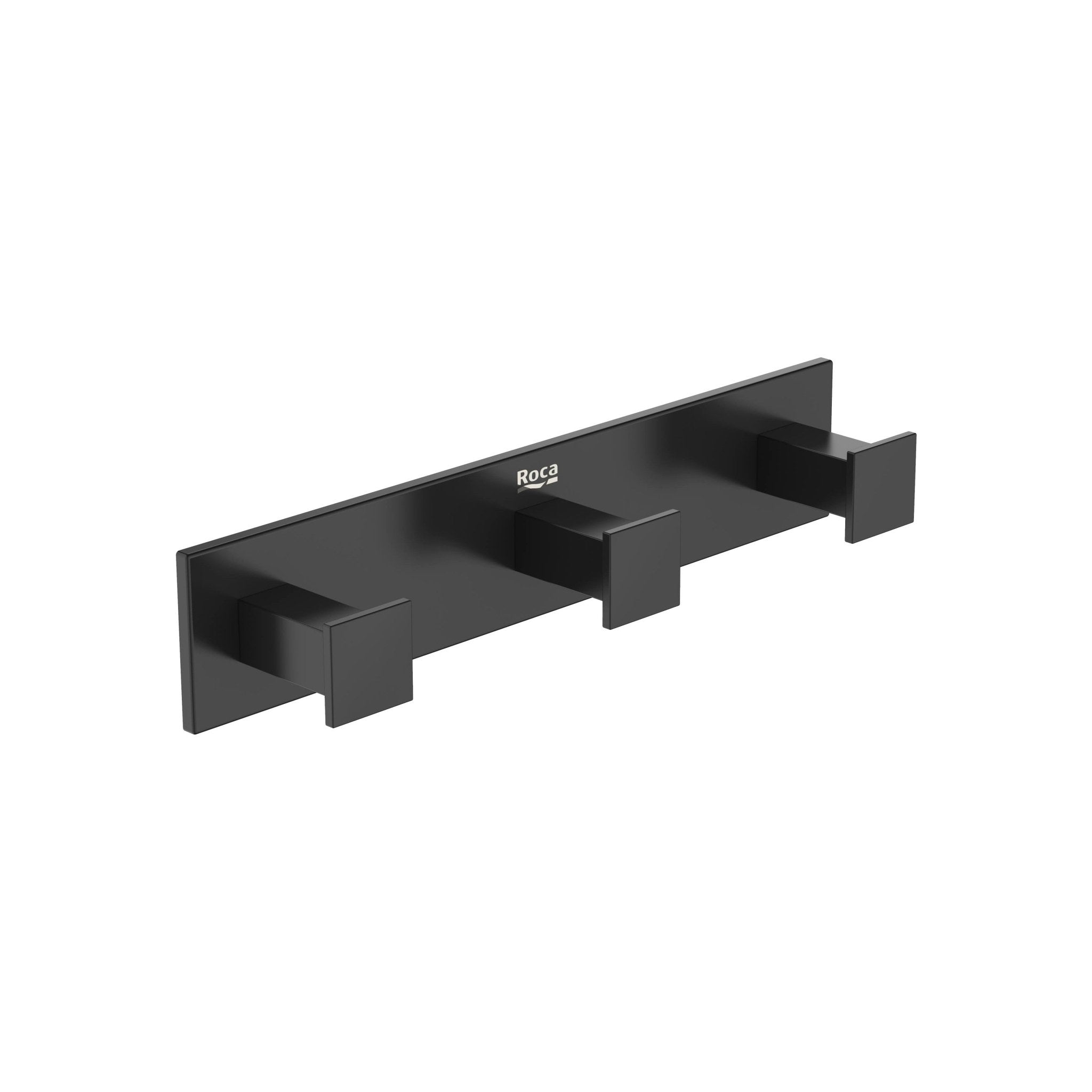 Roca - Percha triple Hotels Square Negro Mate A817603C40 - BricoandPool