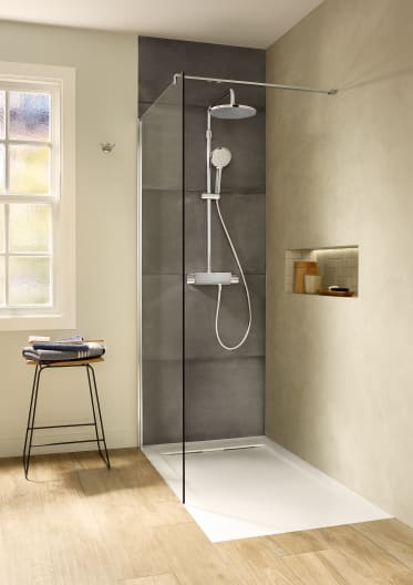 Roca - Plato de ducha Aquos extraplano de STONEX® Negro - BricoandPool