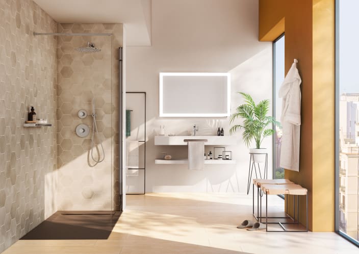 Roca - Plato de ducha Aquos extraplano de STONEX® Negro - BricoandPool