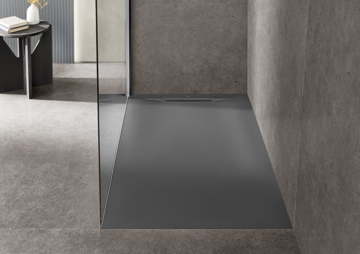 Roca - Plato de ducha Pyros extraplano de STONEX® Beige - BricoandPool