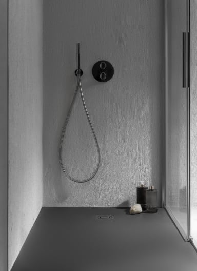 Roca - Plato de ducha Terran extraplano de STONEX® Negro - BricoandPool