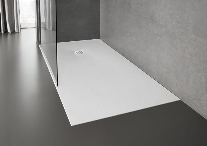 Roca - Plato de ducha Terran Original angular extraplano de STONEX® Negro - BricoandPool