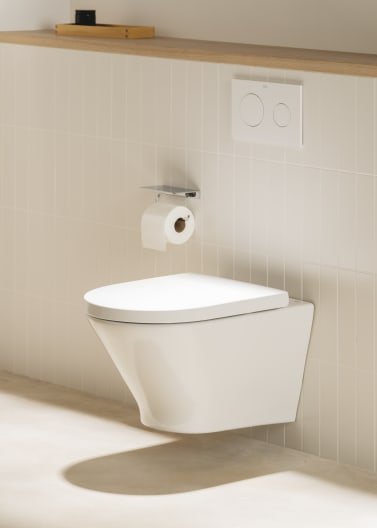 Roca - Portarrollo con repisa Hotels Round Cromado A817581C00 - BricoandPool