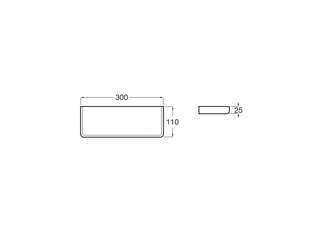 Roca - Repisa Tempo 300 mm Cromado A817040001 - BricoandPool