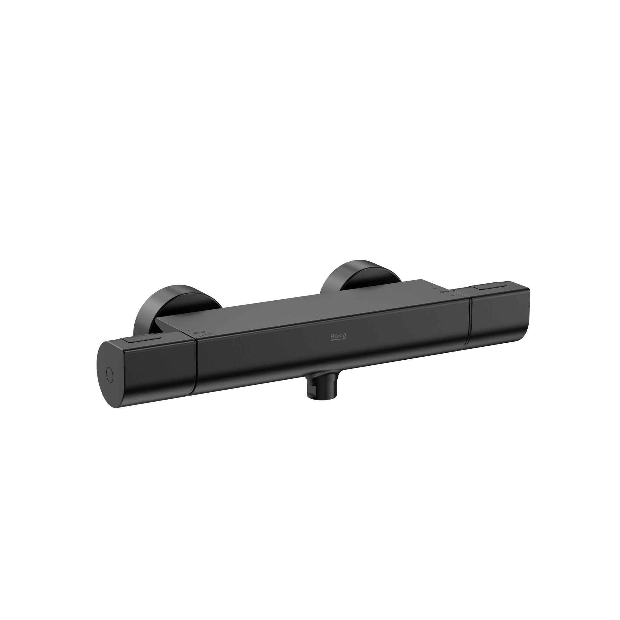 Roca - ROUND - Mezclador termostático exterior para ducha T - 1000 Negro Titanio Cepillado A5A142ENM0 - BricoandPool