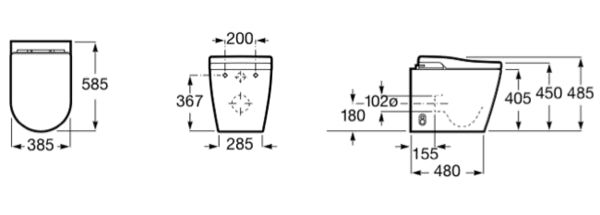 Roca - Smart toilet adosado a pared Rimless con tanque integrado In - tank A803095001 - BricoandPool