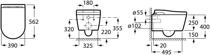 Roca - Smart toilet suspendido Inspira In - Wash A803060001 - BricoandPool