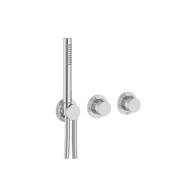 Roca - T - Multi grifería termostática empotrable para baño - ducha (2 vías) con ducha de mano y soporte con toma de agua, cromado A5A214AC00. - BricoandPool
