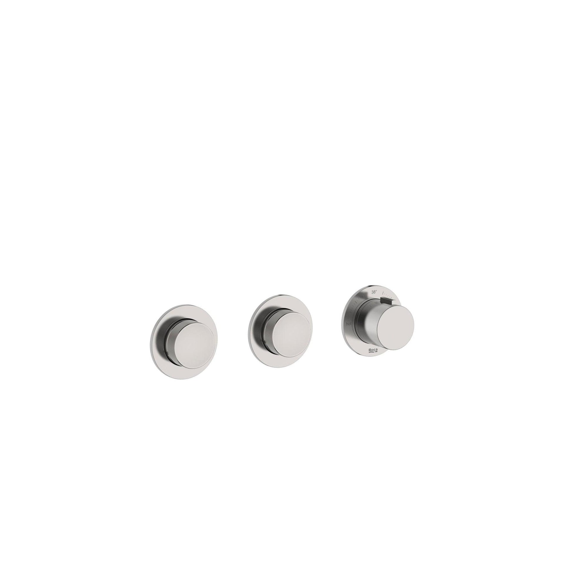 Roca - T - Multi Switch grifería termostática empotrable de 2 vías para baño - ducha, acabado acero inoxidable A5A704ASM0. - BricoandPool
