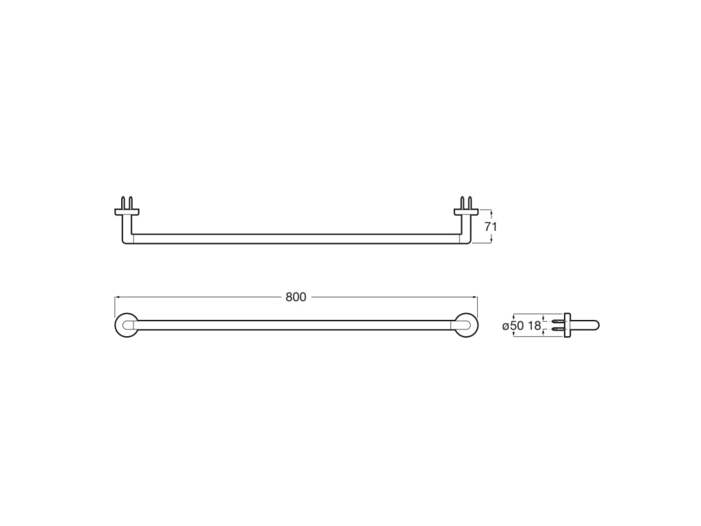Roca - Toallero Compas 800 mm Cromado A817680C00 - BricoandPool
