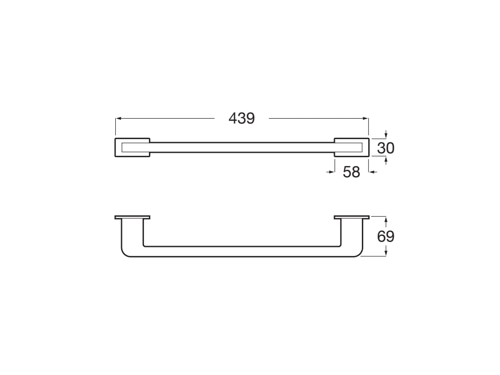 Roca - Toallero de lavabo Record 400 mm Cromado A817664001 - BricoandPool