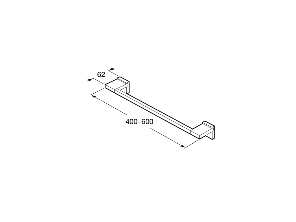 Roca - Toallero de lavabo Rubik 600 mm Negro Mate A816845024 - BricoandPool